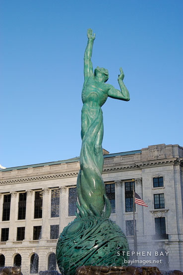 War memorial fountain (Peace memorial fountain) by Marshall Fredericks (1908-1998). Cleveland, Ohio, USA
