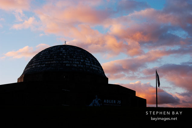 Adler Planetarium at dawn. Chicago, Illinois, USA.