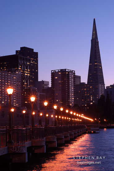 Pier 7 and Transamerica pyramid. San Francisco, California.