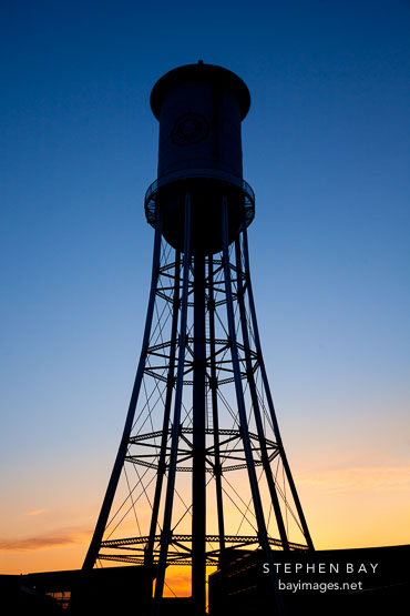 Silhouette of Marston Water Tower. Iowa State University, Iowa.