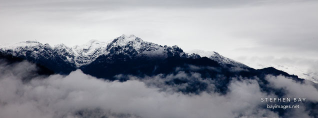 Snow-capped mountains as seen from Paro Valley, Bhutan.