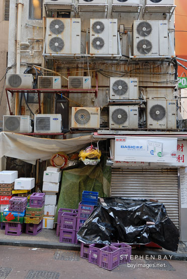 Air conditioners. Lan Kwai Fong, Hong Kong, China.