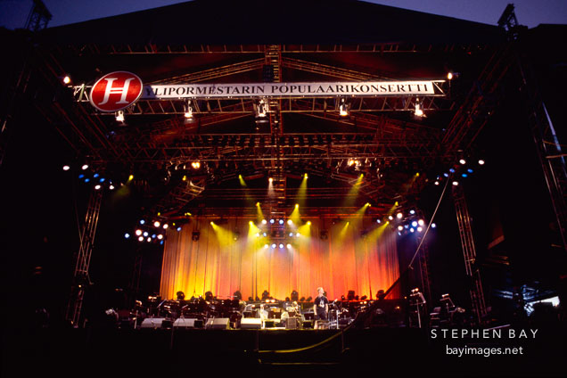 Concert stage in Senate Square. Helsinki, Finland.
