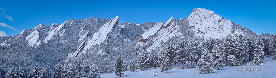 Flatirons and Chautauqua Park. Boulder, Colorado.