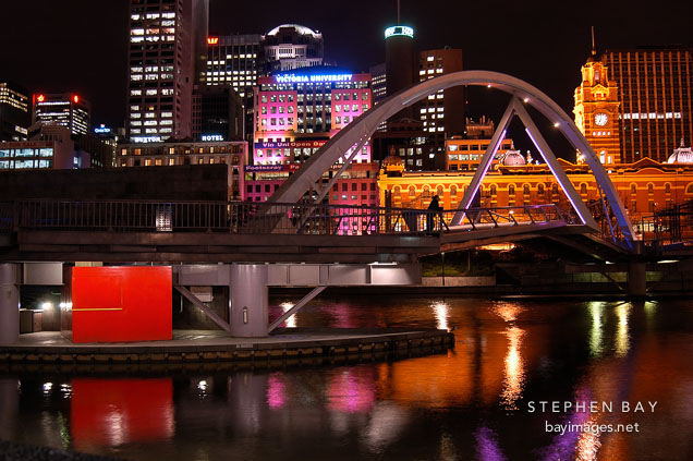 Footbridge across the Yarra river. Melbourne, Australia.