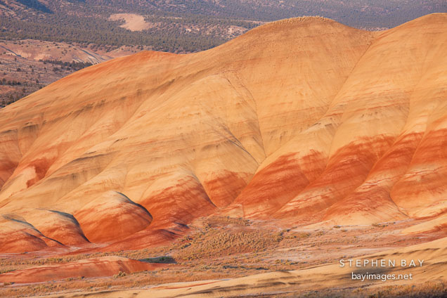 Painted Hills in the vibrant afternoon light. John Day Fossil Beds, Oregon.