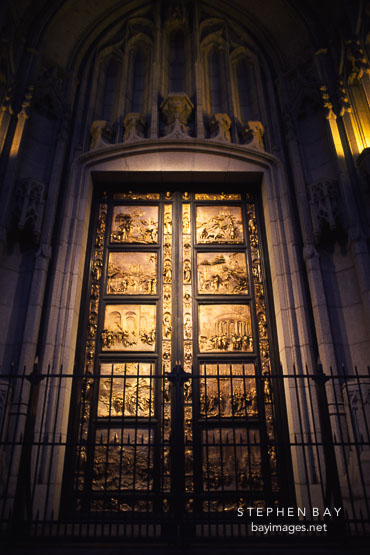 Grace cathedral door. San Francisco, California, USA