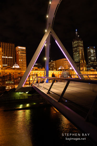 Footbridge across the Yarra river. Melbourne, Australia.