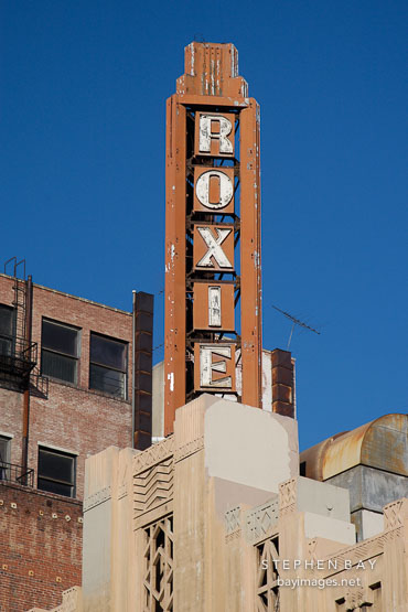 Roxie theater sign. Los Angeles, California, USA.