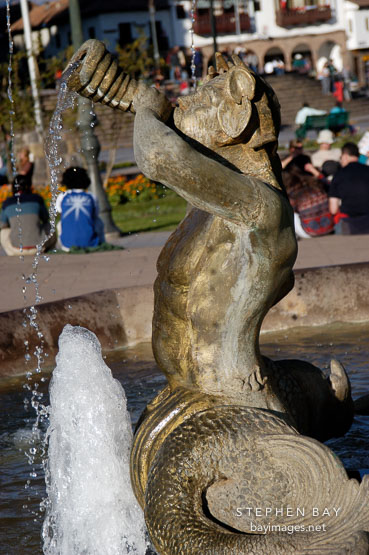 Fountain. Plaza de Armas, Cusco, Peru.