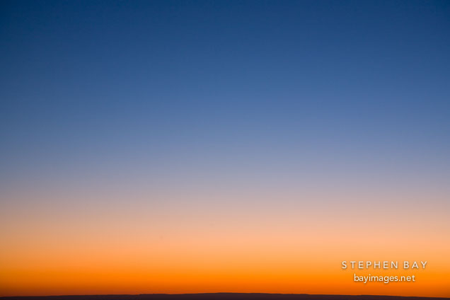Orange and blue sky at sunset. Grand Canyon NP, Arizona.