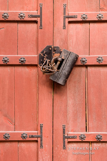 Door and lock at Changdeokgung in Seoul, South Korea.
