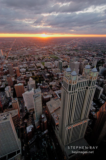 Sunset over Chicago. Chicago, Illinois, USA.