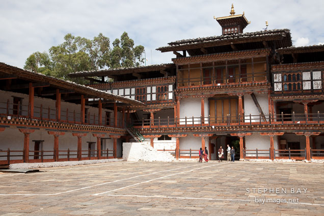 Northern courtyard at Wangdue Dzong.