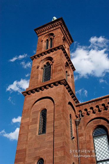 A tower of the Smithsonian Castle. Washington, D.C., USA
