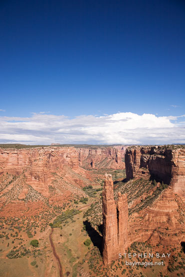 Spider Rock and blue sky. Canyon de Chelly, Arizona.