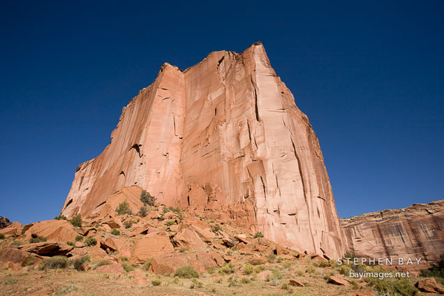 Monument with rock fall. Canyon de Chelly NM, Arizona.