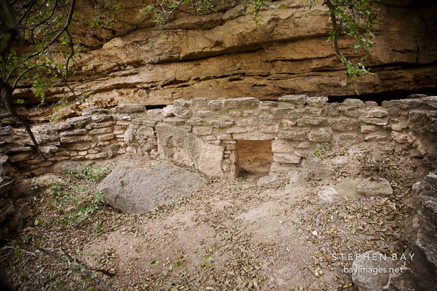 Remains of cliff dwelling. Montezuma Well, Arizona.