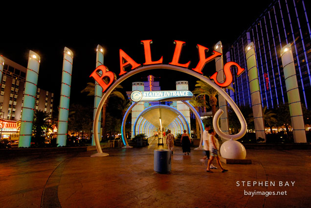 Bally's entrance on Las Vegas Boulevard. Las Vegas, Nevada, USA.