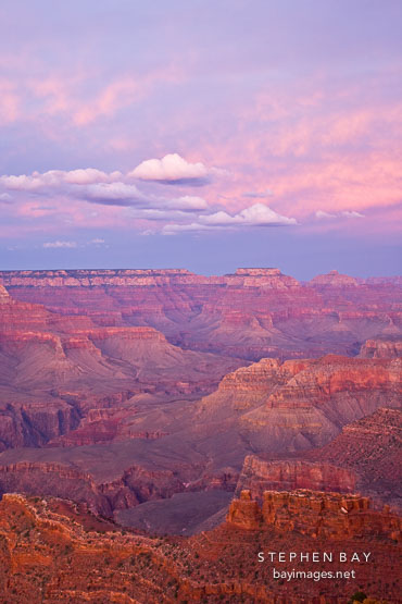Grand Canyon at dusk. Grand Canyon NP, Arizona.