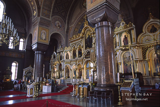 Interior of Uspensky Cathedral. Helsinki, Finland.