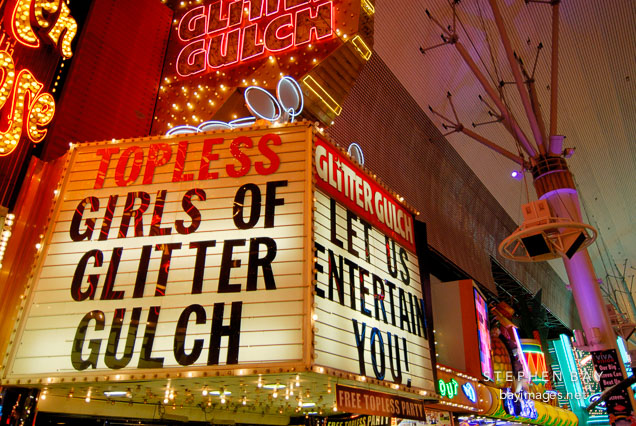 Topless bar street sign. Las Vegas, Nevada, USA.