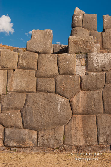 The stones fit precisely together without any mortar. Sacsayhuaman. Peru.