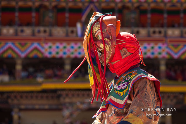 Profile of masked dancer. Thimphu tsechu, Bhutan.