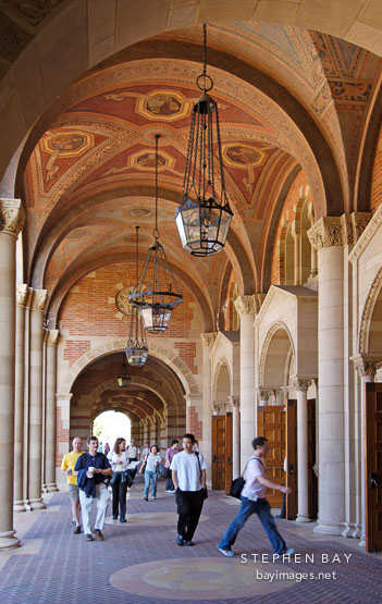 Students at Royce Hall. University of California, Los Angeles, California, USA.
