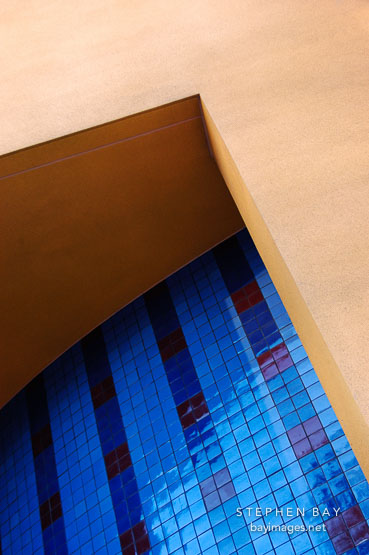 Building corner of the Tech Museum of Innovation. San Jose, California, USA.