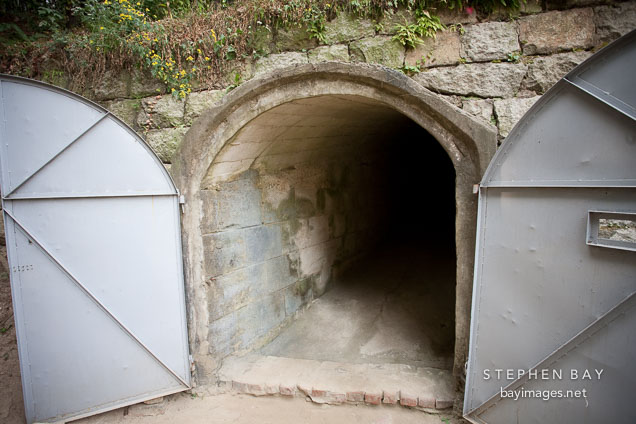 This corpse removal exit leads from the execution building at Seodaemun Prison in Seoul, South Korea. The secret exit was built by the Japanese to remove executed inmates from the prison.