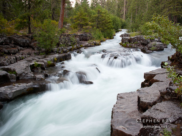 Rushing water of the Rogue River, Oregon.