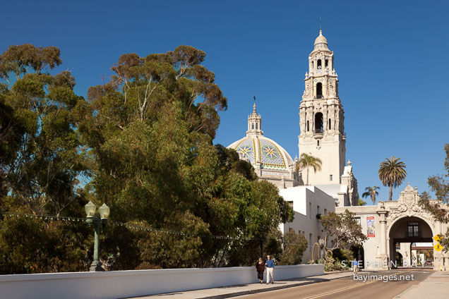 Cabrillo bridge and California Tower. San Diego.