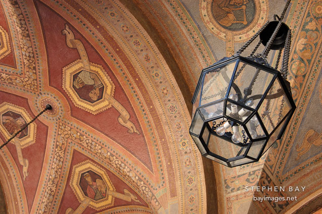 Lamp at Royce Hall. University of California, Los Angeles, California, USA.