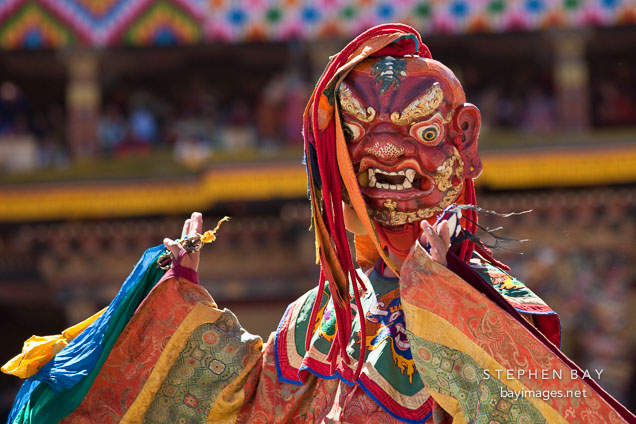 Tsholing dancer. Thimphu tsechu, Bhutan.