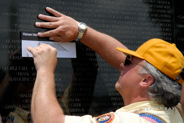 Photo Pencil Rubbing By Volunteer Vietnam Veterans Memorial Wall