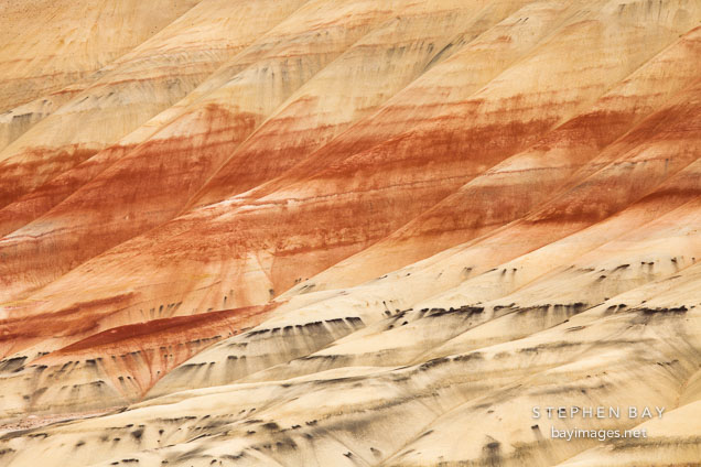 Painted hills with colorful claystone.