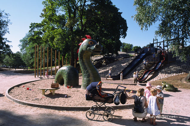 Sea dragon in Kaivopuisto park. Helsinki, Finland.