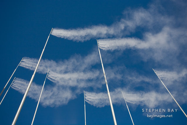 Waterscape sculpture at San Jose City Hall. San Jose, California.