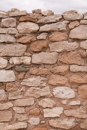 Stone and mortar wall. Tuzigoot National Monument, Arizona, USA.