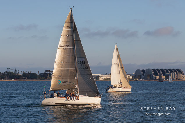 Sailboat in San Diego bay.