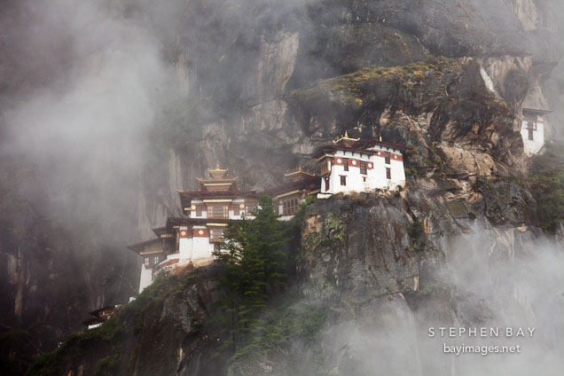 Clouds and Taktshang. Paro Valley, Bhutan.