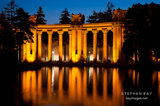 Colonnades at the Palace of Fine Arts. San Francisco, California.