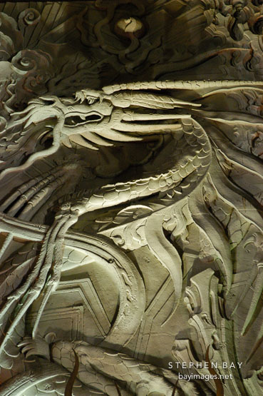Dragon facade at Grauman's Chinese Theatre (Mann's Chinese Theatre). Hollywood, Los Angeles, California, USA.
