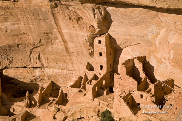 Square tower house is the tallest structure in Mesa Verde. Mesa Verde NP, Colorado.