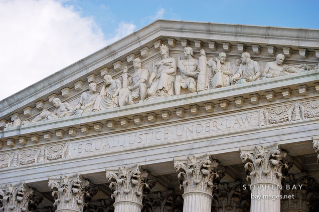 Facade of the U.S. Supreme Court. Washington, D.C., USA.