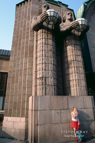 Girl at the Railway Station. Helsinki, Finland.