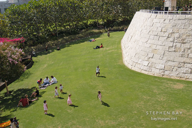 Children playing at the Getty Center. Los Angeles, California, USA.