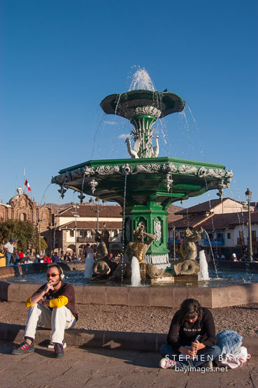 Fountain in the Plaza de Armas. Cusco, Peru.