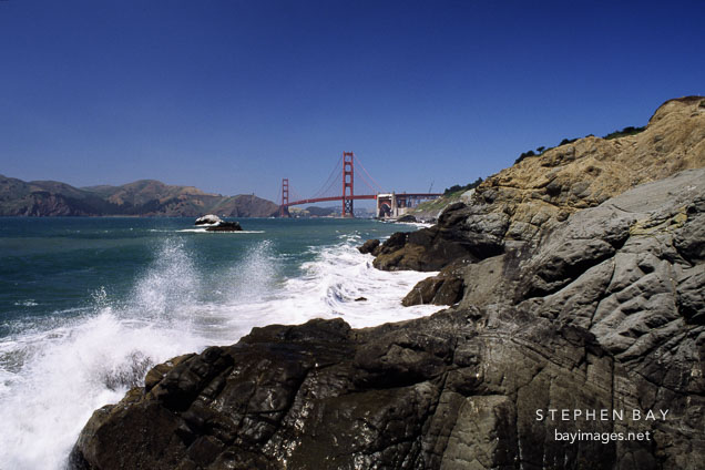 Baker beach and Golden Gate Bridge. San Francisco, California.